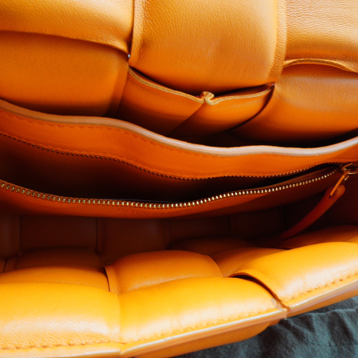 Bottega Veneta Padded Cassette Bag Orange GHW Medium GHW