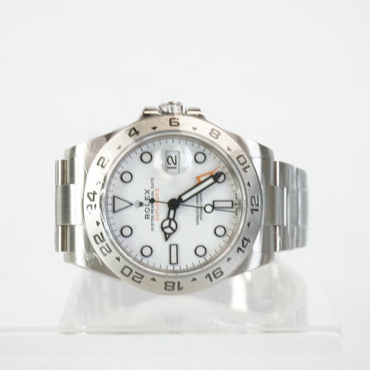 EXPLORER II WHITE DIAL STAINLESS STEEL OYSTER BRACELET S/N: 3D5648D7 #226570 CARD CERTIFICATE BOX
