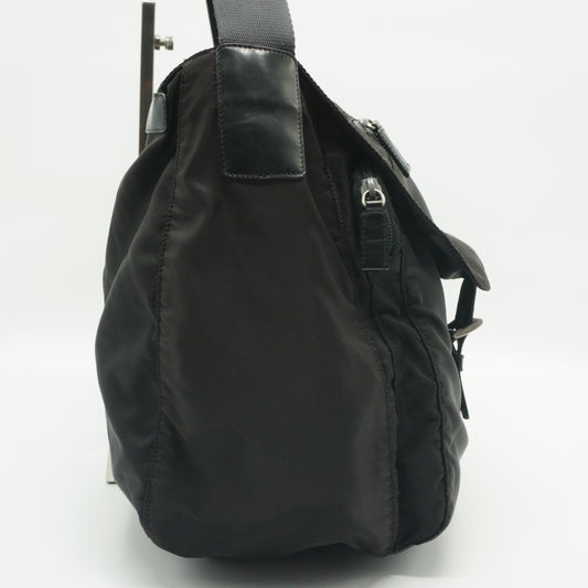 Prada Tessuto Nylon Saffiano Leather Messenger Bag GHW