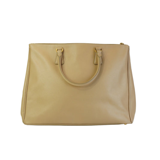 Prada Large Saffiano Lux Galleria Double Beige GHW