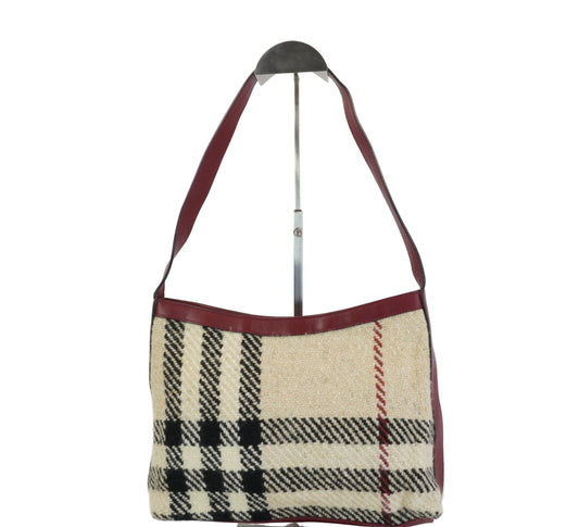 Burberry Wool and leather Nova Check shoulder bag Medium