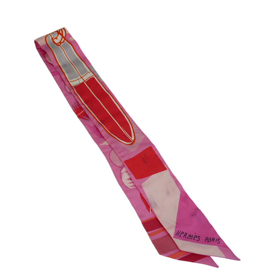 Hermes Twilly Scarf Pink