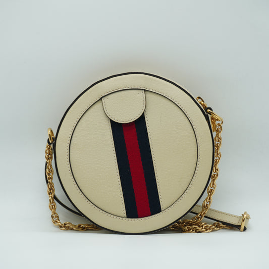 Gucci Ophidia Round Shoulder Bag Mini white GHW