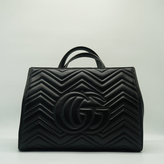 Gucci GG Marmont Tote Bag Large Black GHW