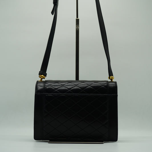 YSL Gaby Shoulder Black Bag Small GHW