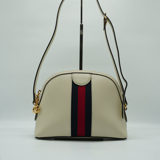 Gucci OphidiaSmall Dome Shoulder Bag White GHW