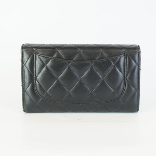 Chanel Long Flap Wallet Black