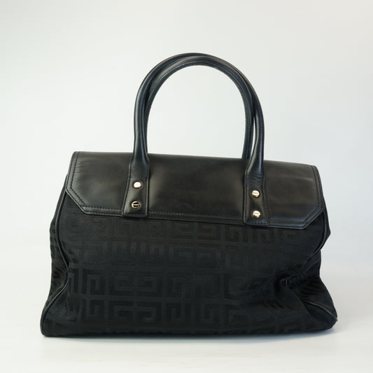 Givenchy Vintage 4G Monogram Tassel Flap Handbag Black Medium GHW