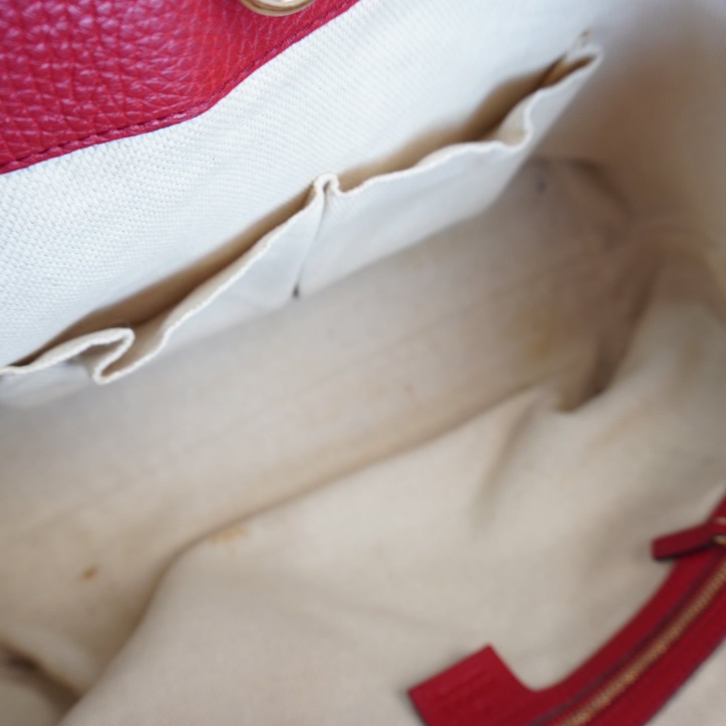 Gucci Soho Chain Tote Red Large GHW