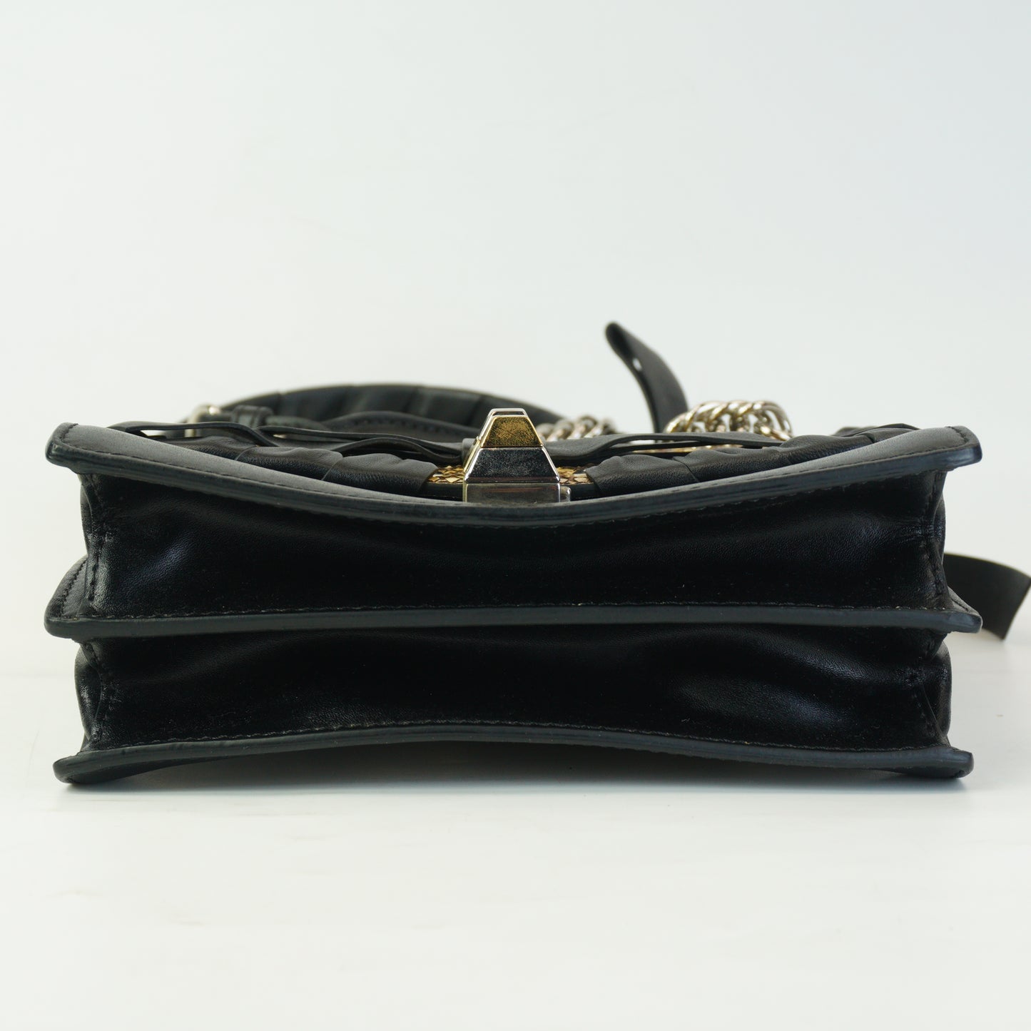Fendi Kan I Black Python Leather Lace Mini SHW