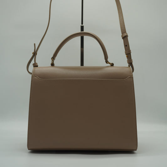 YSL Cassandra Top Handle Bag Medium Crema Soft GHW