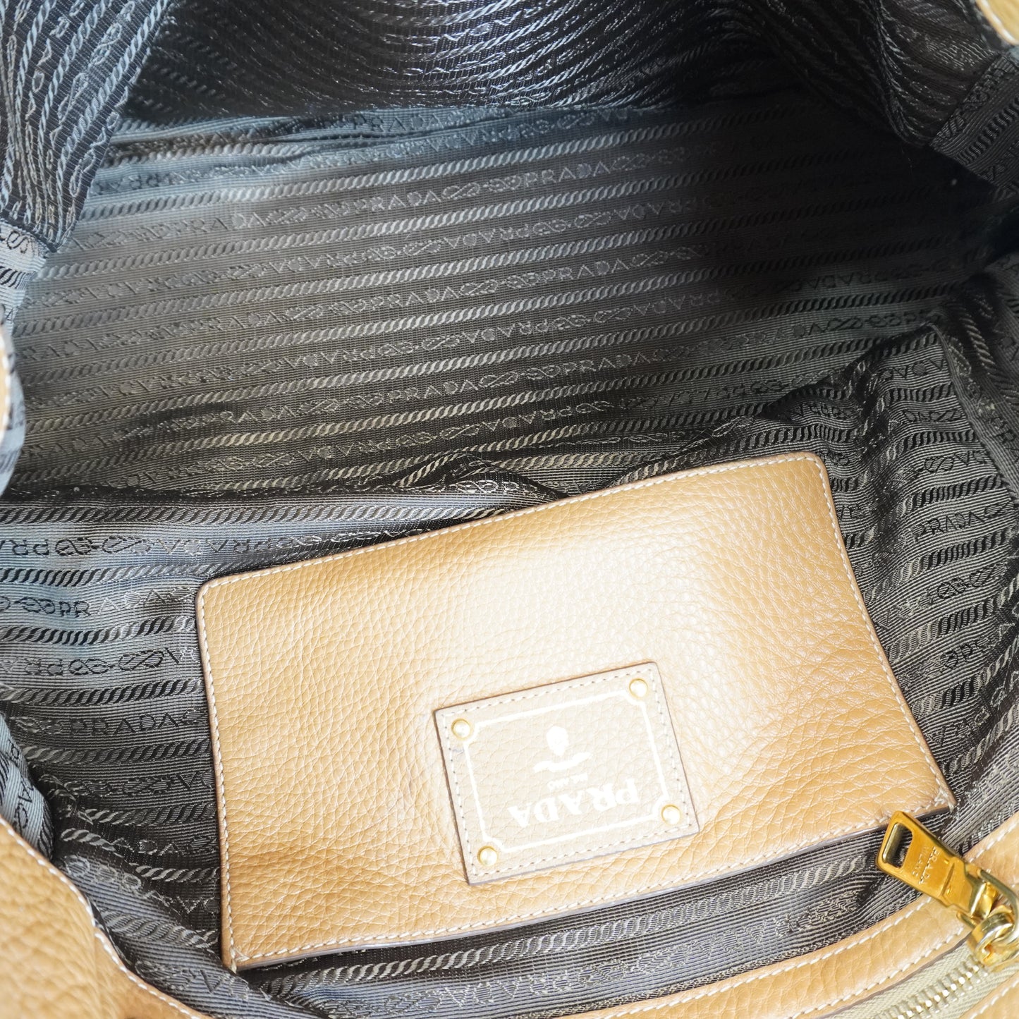 Prada Vitello Daino Tote Tan Bag GHW