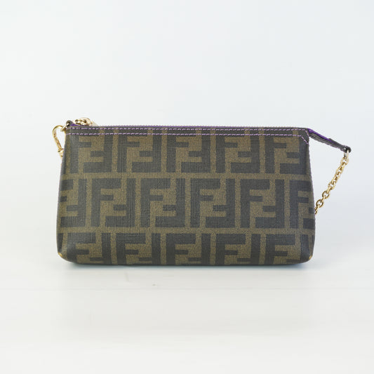 Fendi Zucca Spalmati Chain Pochette Small GHW