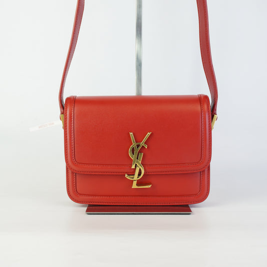 YSL Solferino Satchel Small Red GHW