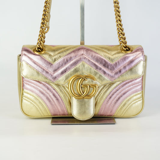 Gucci GG Marmont Matelasse Shoulder Bag GHW Medium