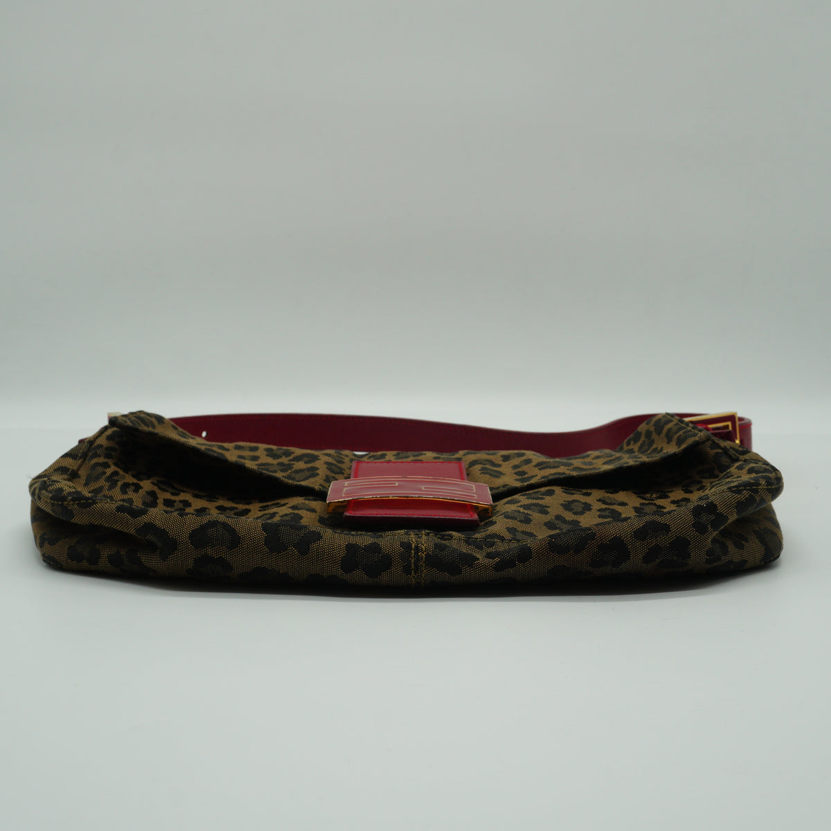 Fendi Baguette Small Denim Leopard GHW
