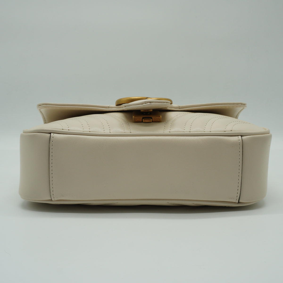 Gucci GG Marmont Matelassé Flap Shoulder Bag White GHW