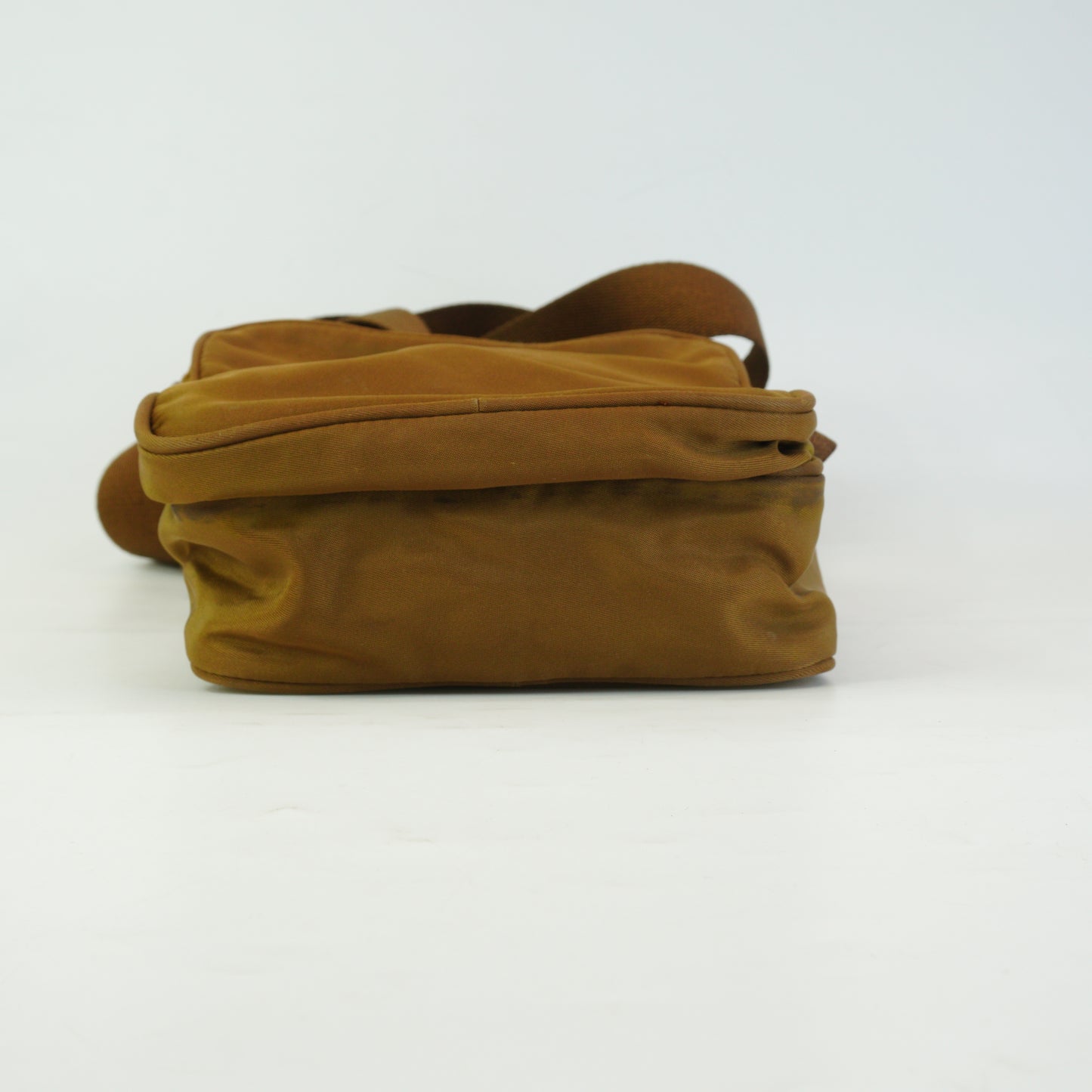 Prada Nylon Front Pocket Messenger Bag Gold Small SHW