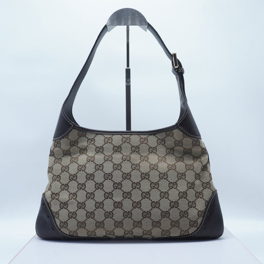 Gucci GG Canvas Chainlink Hobo Bag Medium Brown/Beige GHW