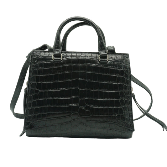 YSL East Side Crocodile Black Small SHW