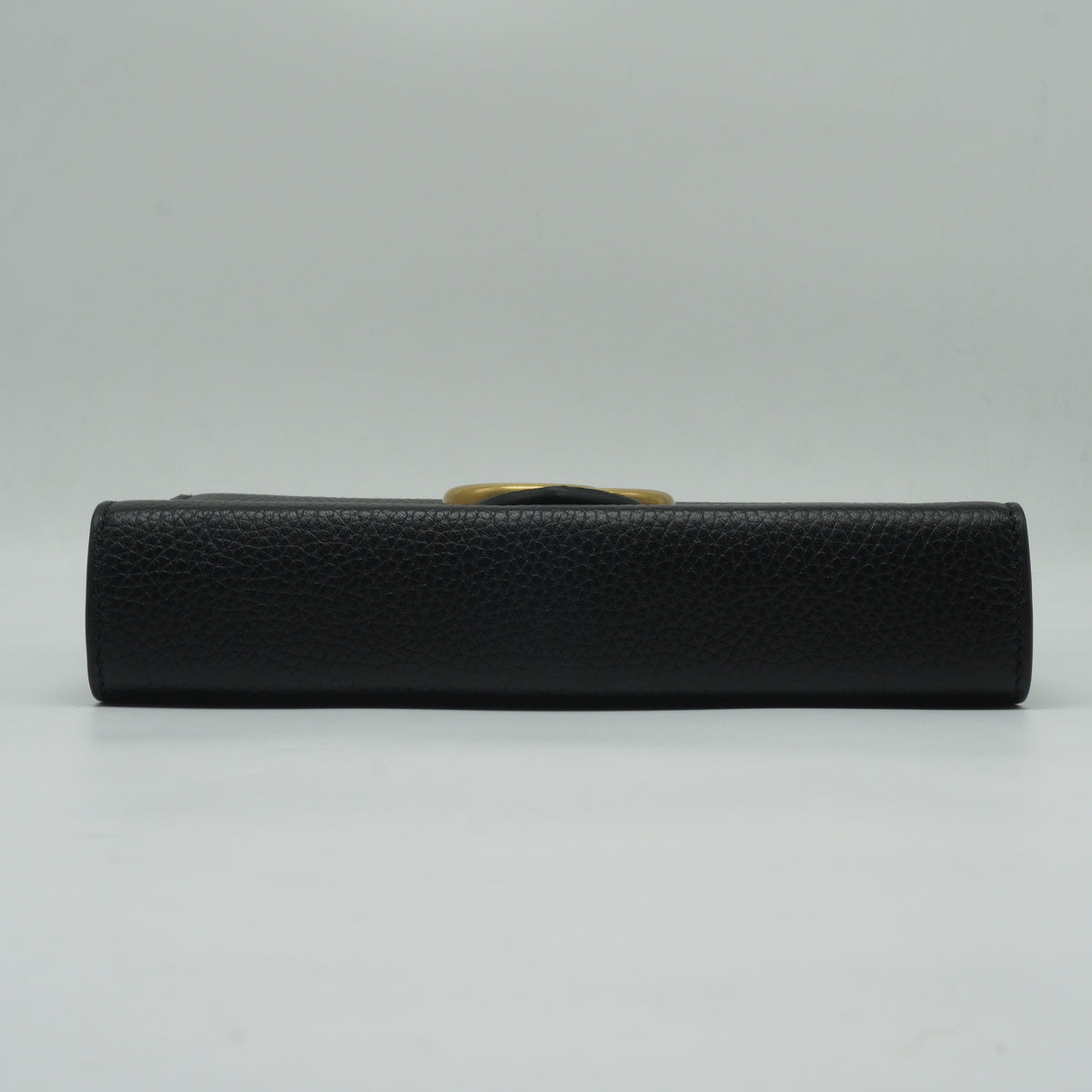 Gucci GG Marmont Textured Leather Wallet On Chanin Black GHW