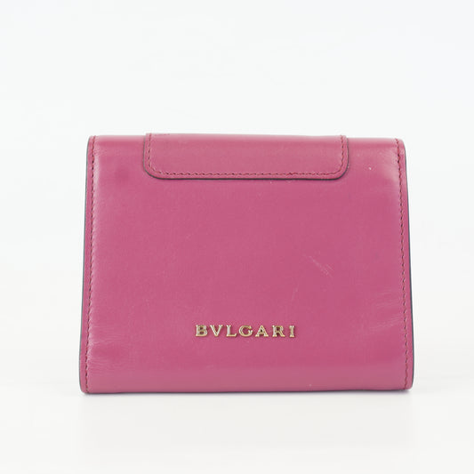 Bulgari Compact Wallet fuschia pink Serpenti