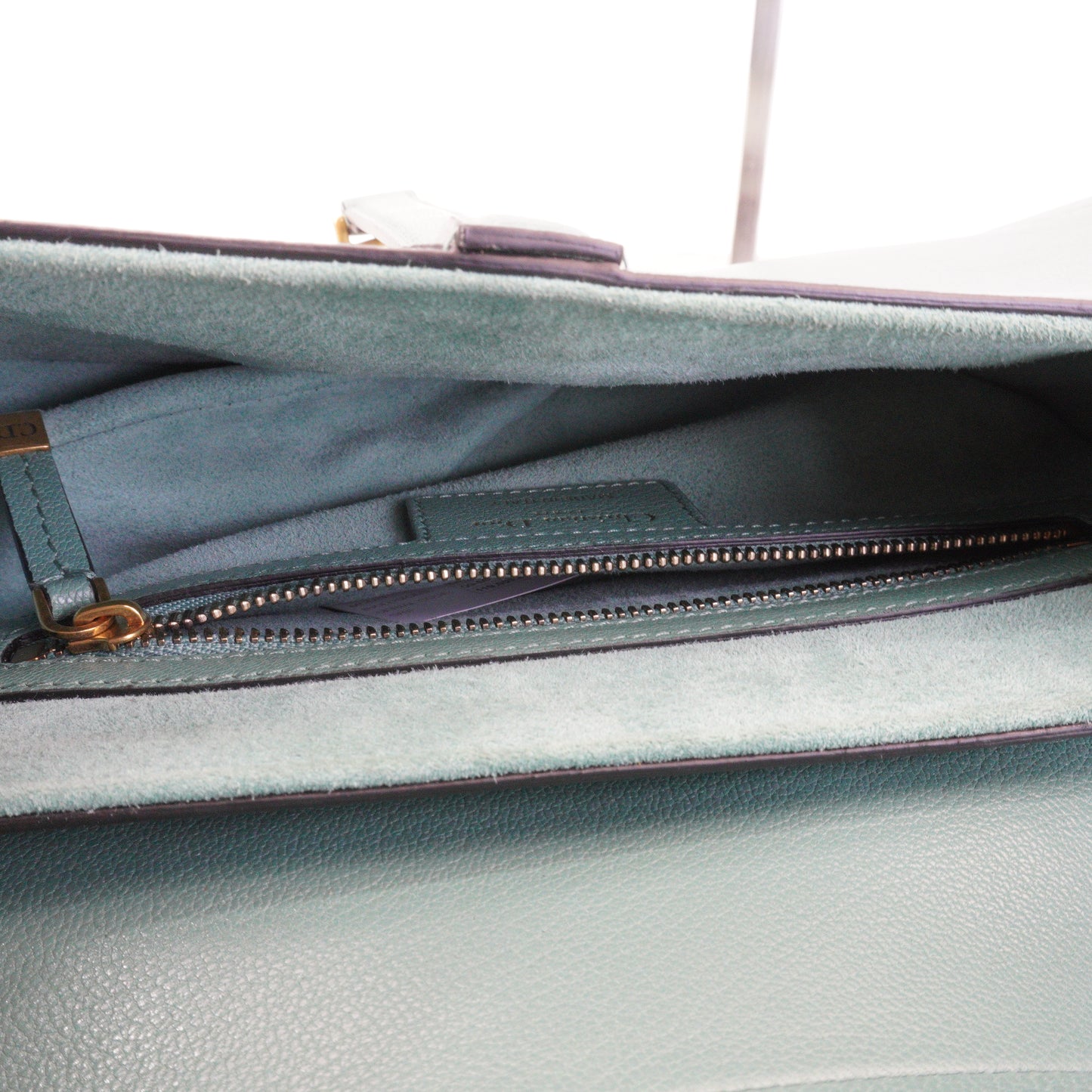 Dior Saddle Dusty Jade Medium GHW
