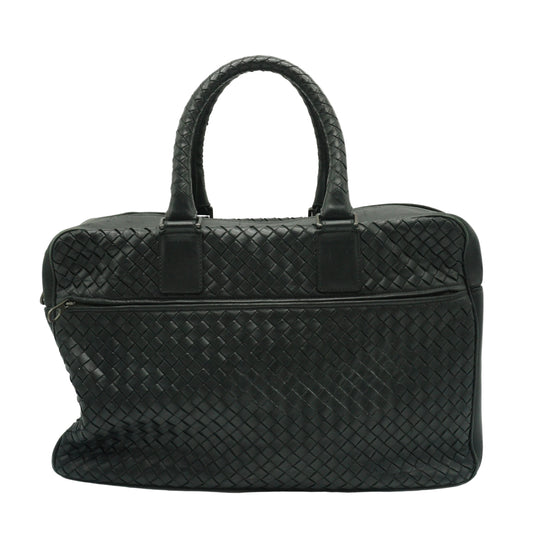 Bottega Veneta Intrecciato Large Leather Black Briefcase MHW