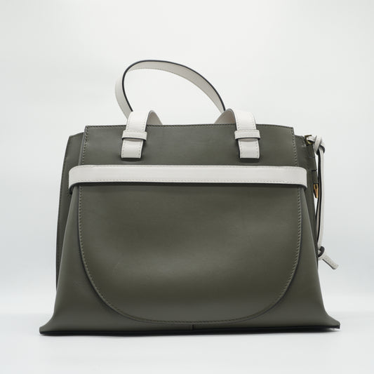 Loewe Gate Top Handle Bag Medium Khaki Green GHW
