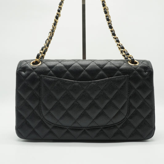 Chanel Classic Double Flap Quilted Caviar Bag Black GHW