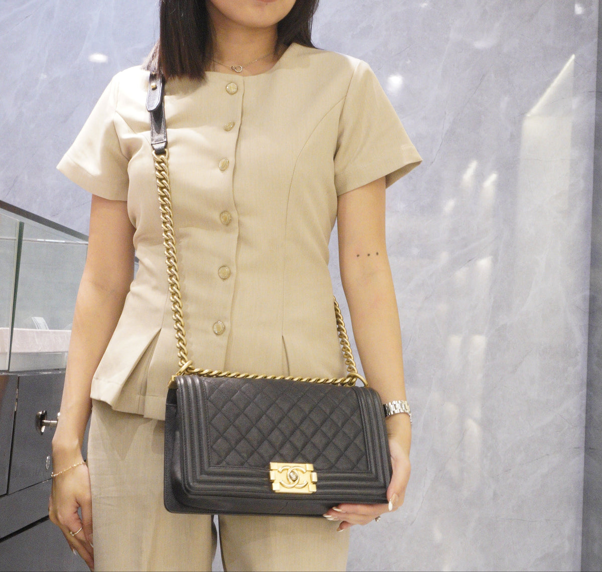 Chanel Leboy Navy Blue GHW Small