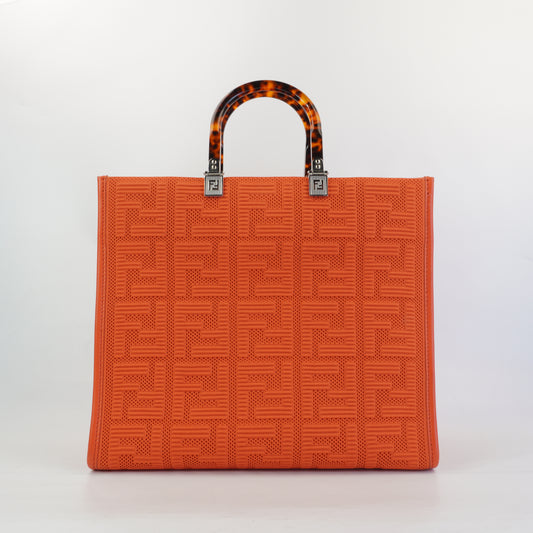 Fendi Sunshine Shopper Tote SHW Large Orange