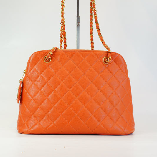 Chanel Timeless CC Chain Medium Caviar tangerine GHW