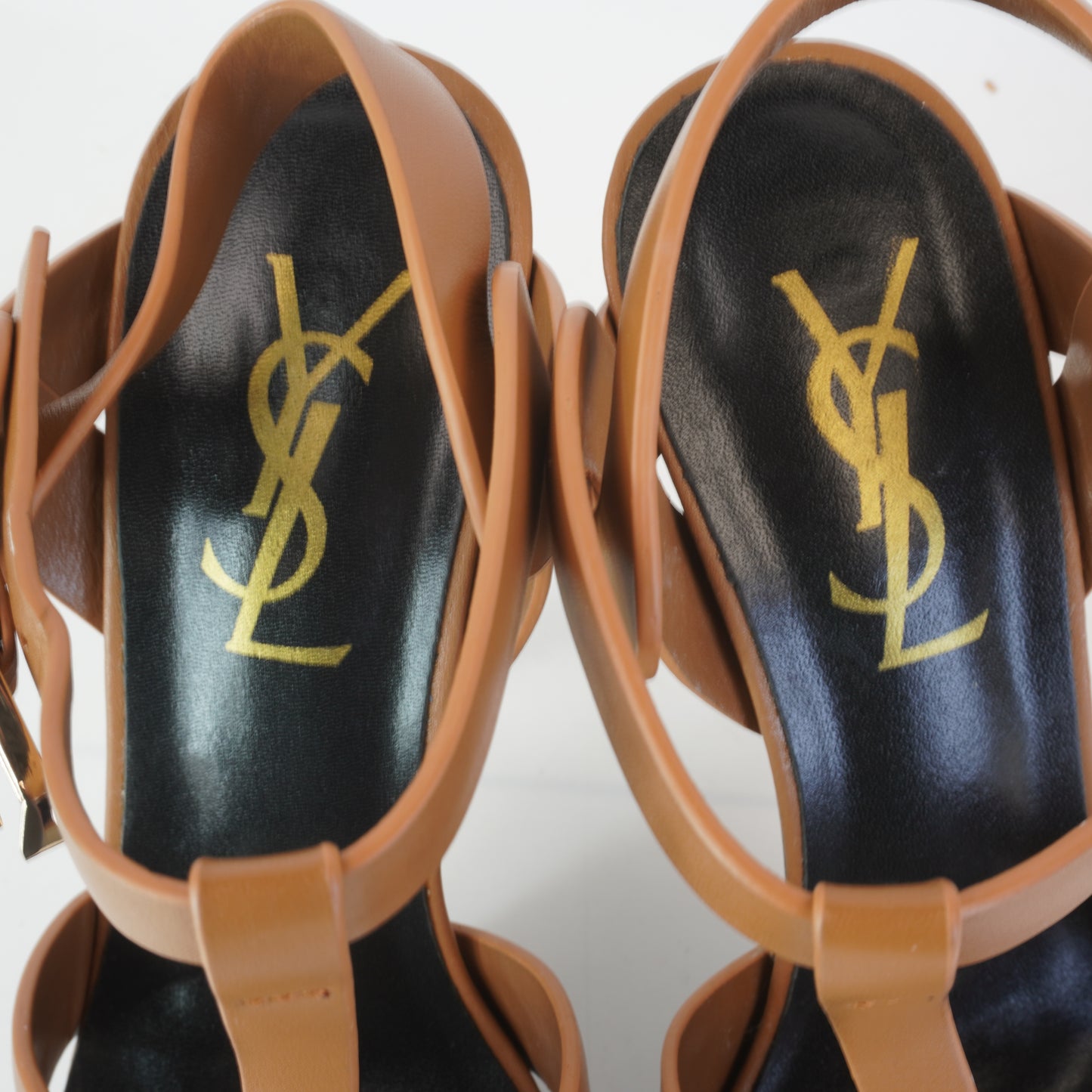YSL Tribute Platform Sandals Brown S.37