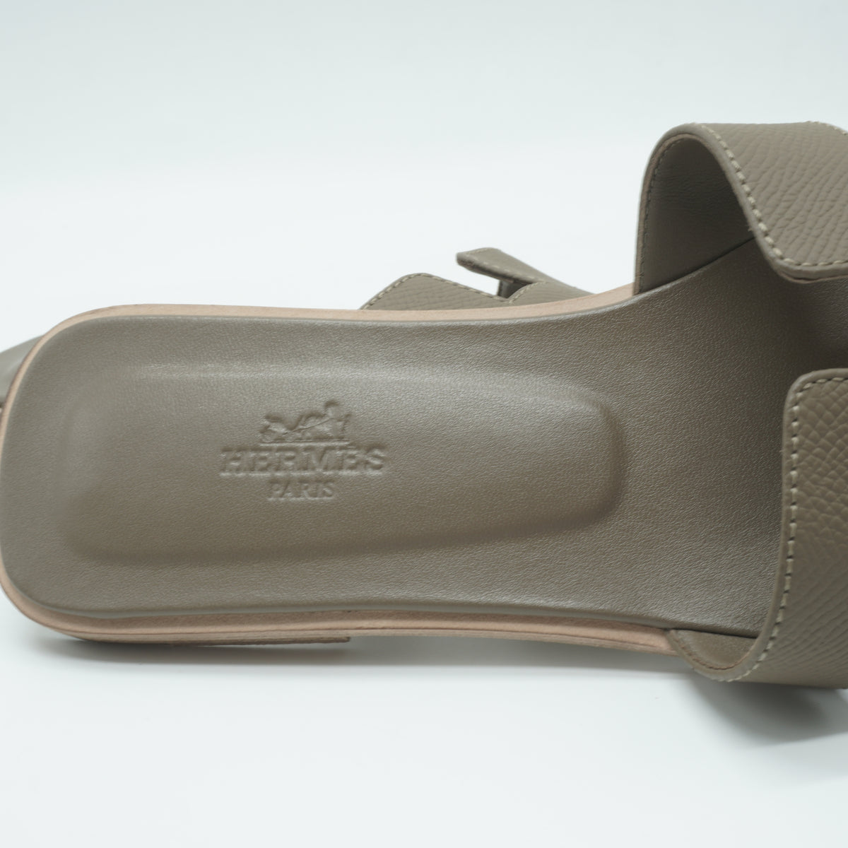 Hermes Oran Sandal Size 38 Taupe