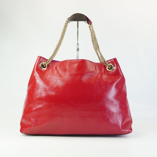 Gucci Soho Chain Large Patent Bright Bouganville GHW