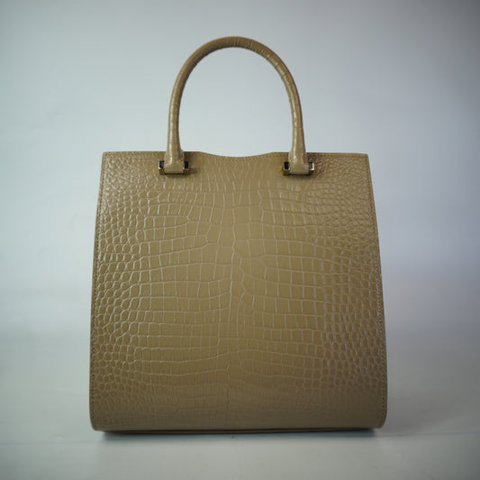 YSL Small Up-Town Tote Croc-embossed
