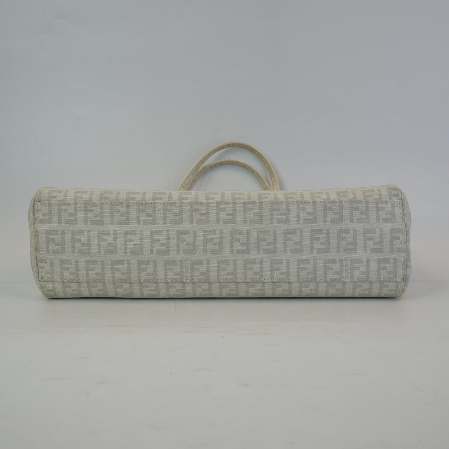 Fendi Zucchino FF Top Handle Mediium White SHW