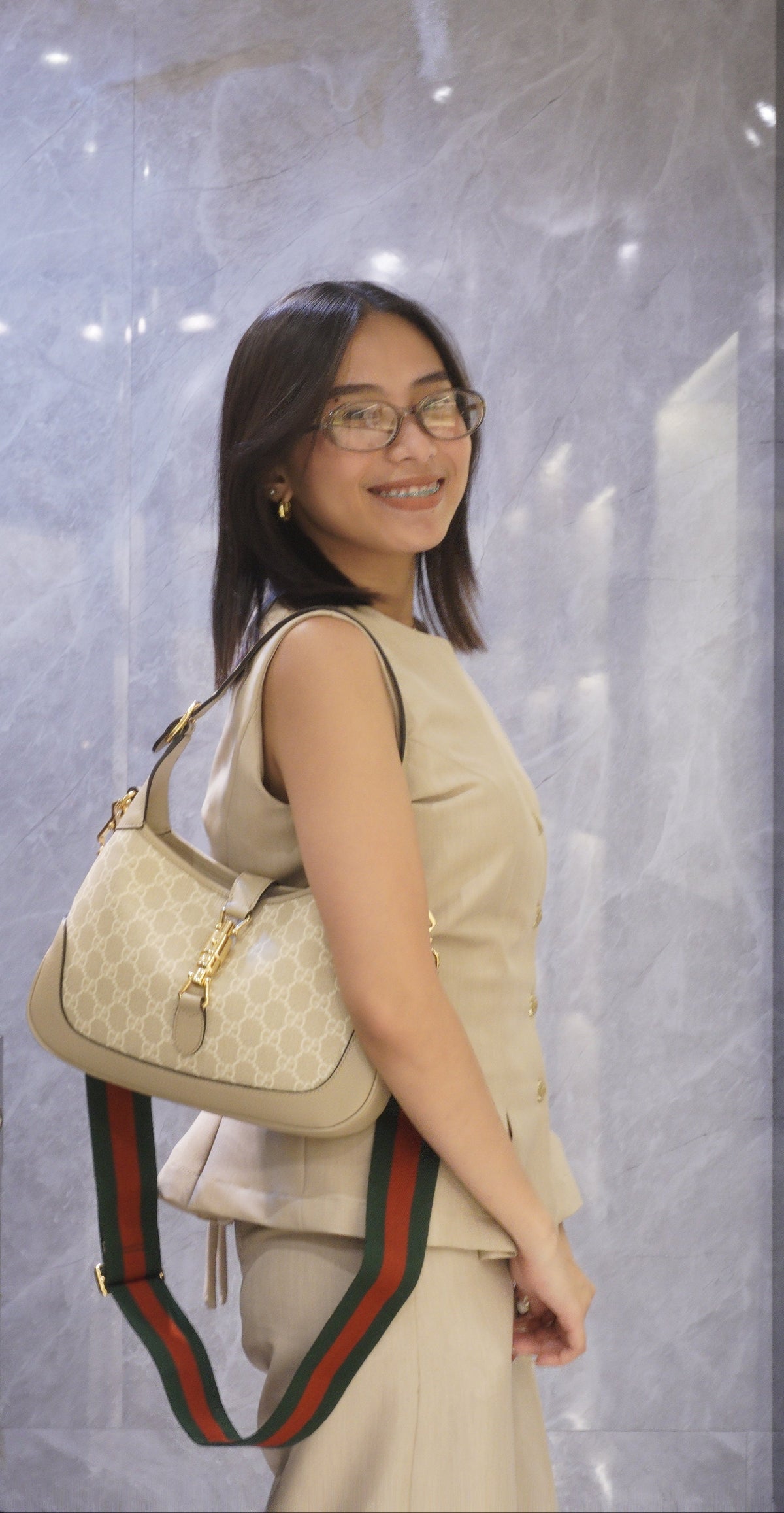 Gucci Jackie 1961 Shoulder Beige Small Bag