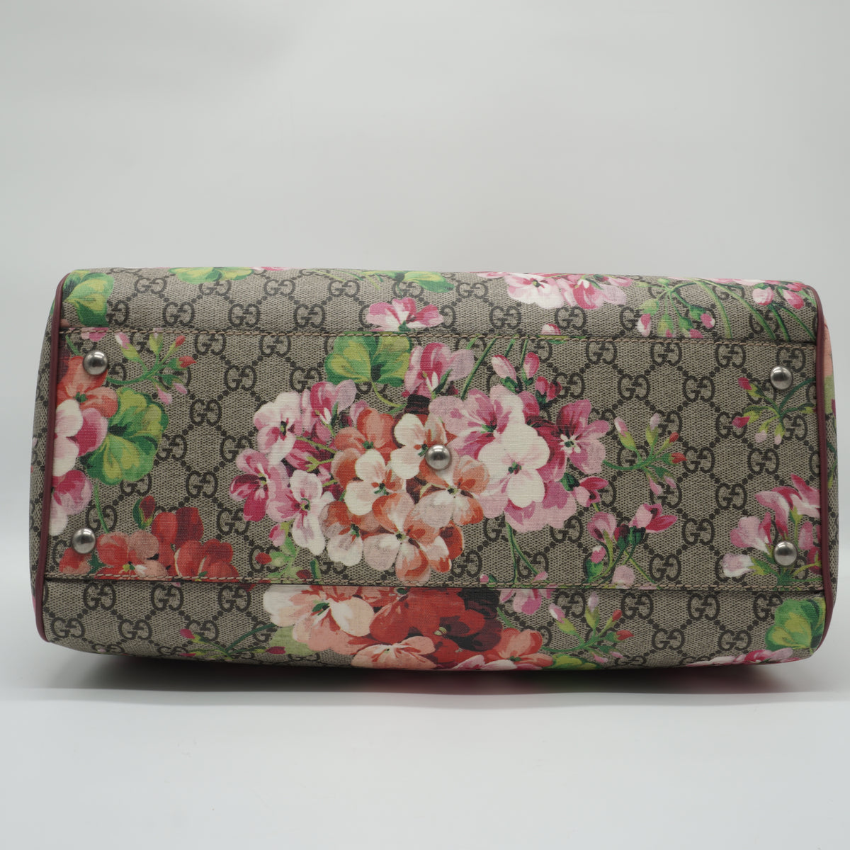 Gucci GG Supreme Monogram Blooms Large Boston Top Handle SHW