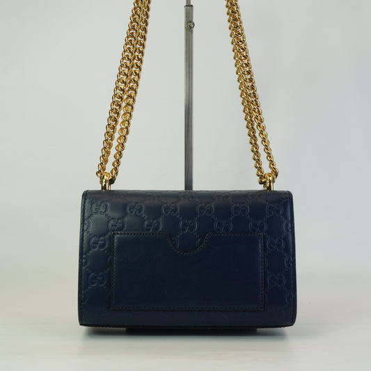 Gucci Padlock Microguccissima Blue Small Shoulder Bag GHW