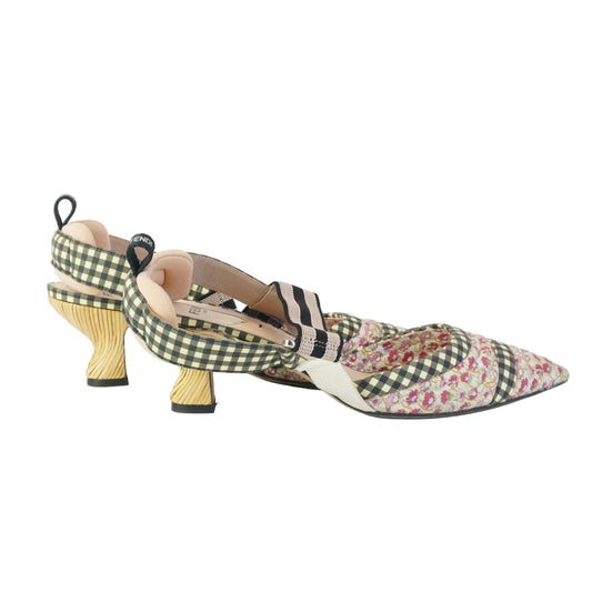 Fendi Colibri Floral Slingback Pumps