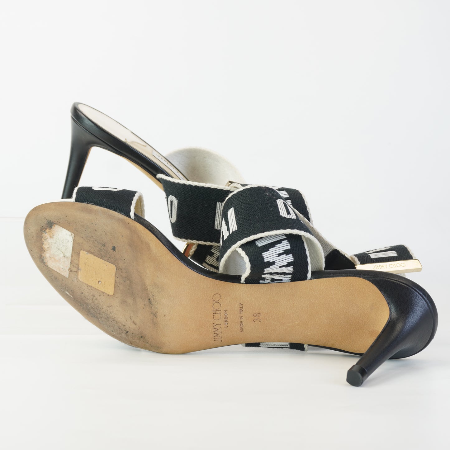 Jimmy Choo Bailey Sandals Black and White