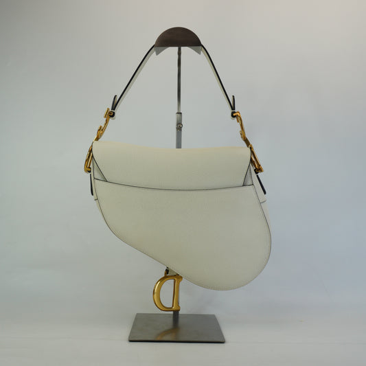 Dior Saddle Medium White GHW