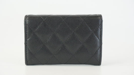 Chanel caviar flap wallet black CHW