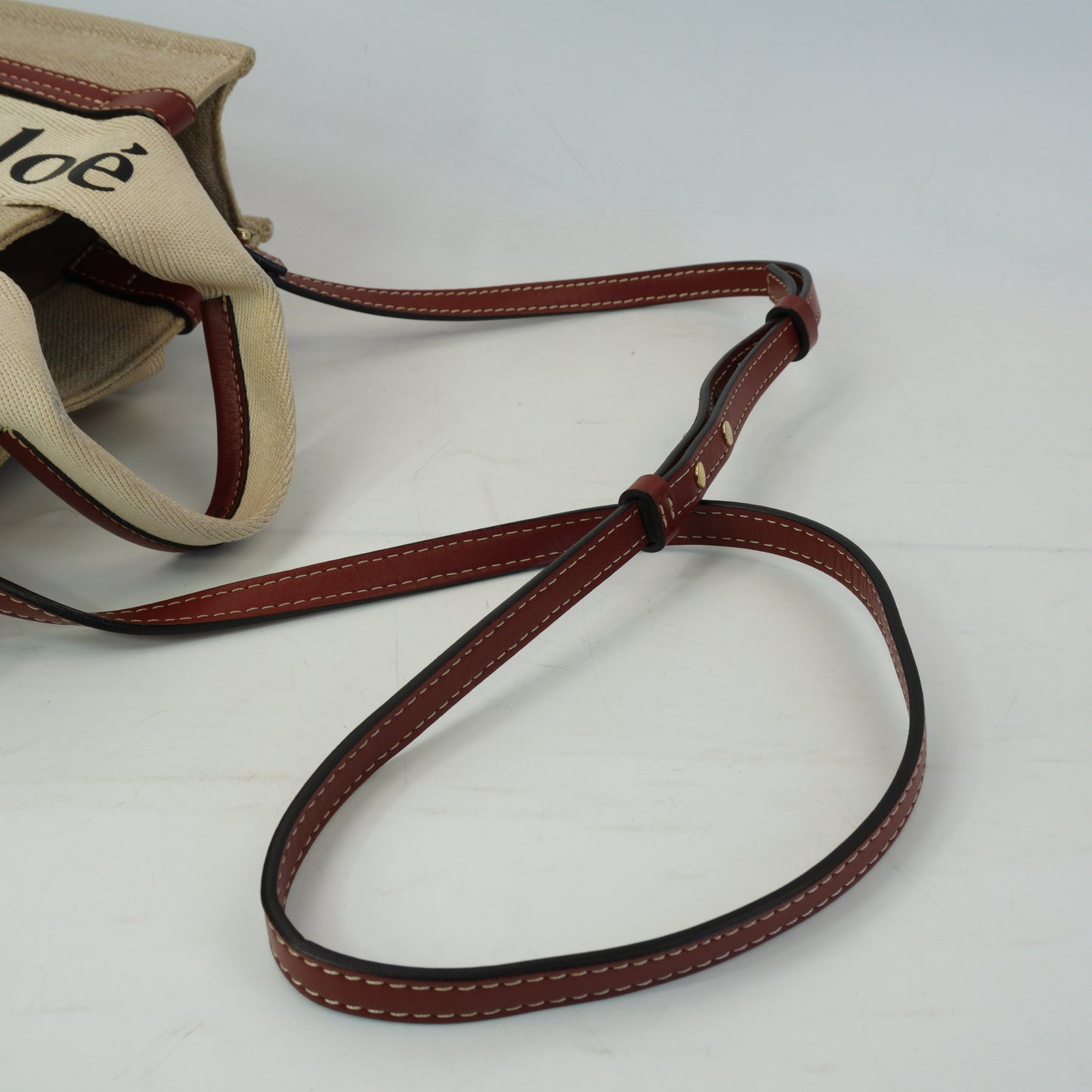 Chloe Woody Tote Beige GHW Small