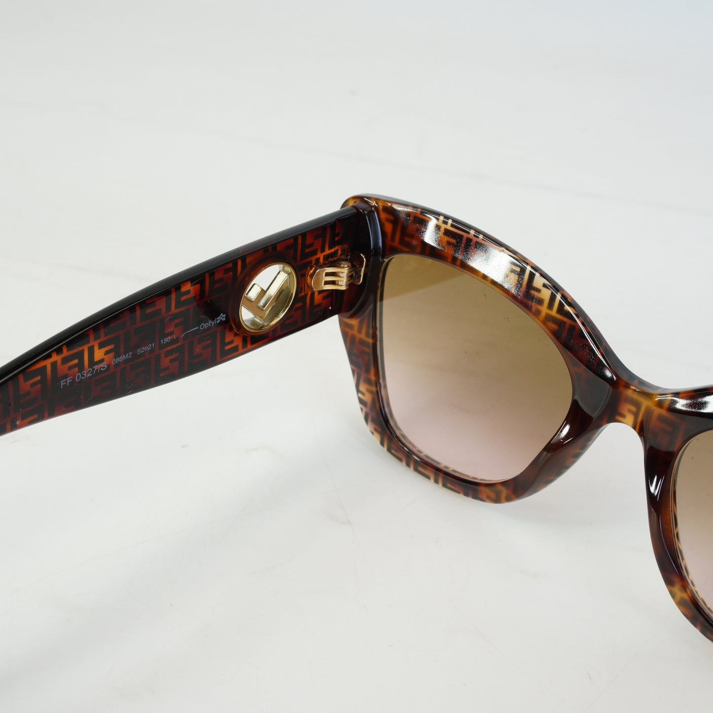 Fendi Brown Frame Zucca FF Logo Cat-eye Sunglasses