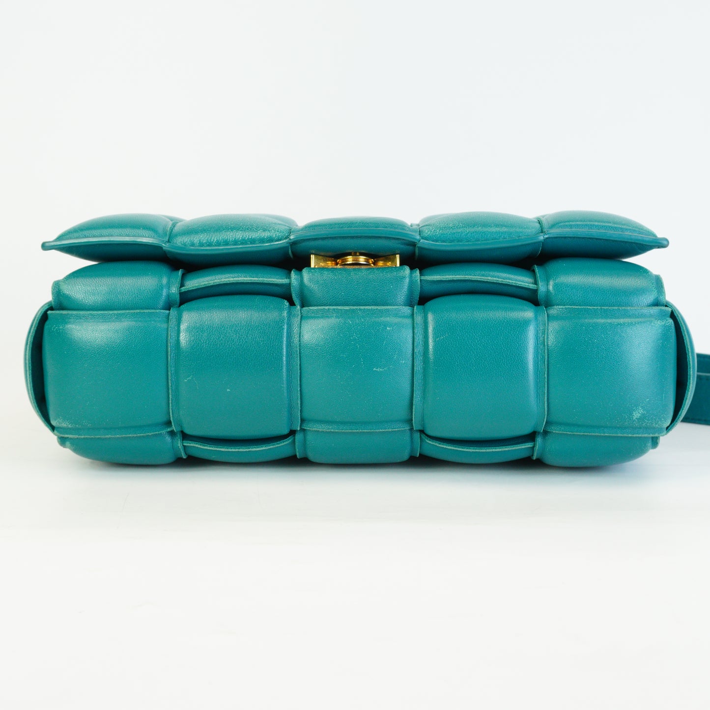 Bottega Veneta Padded Cassette Teal Medium GHW