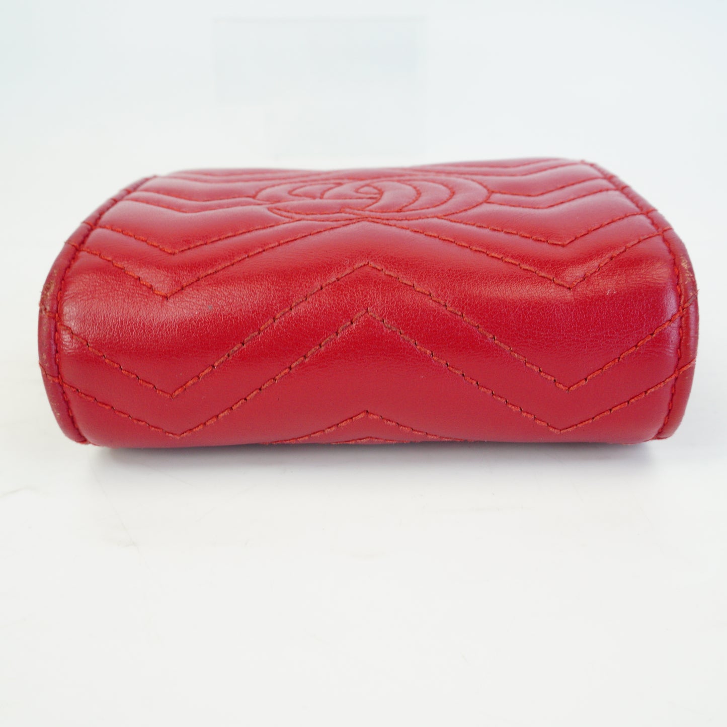 Gucci GG Marmont Matelasse Wallet Red GHW