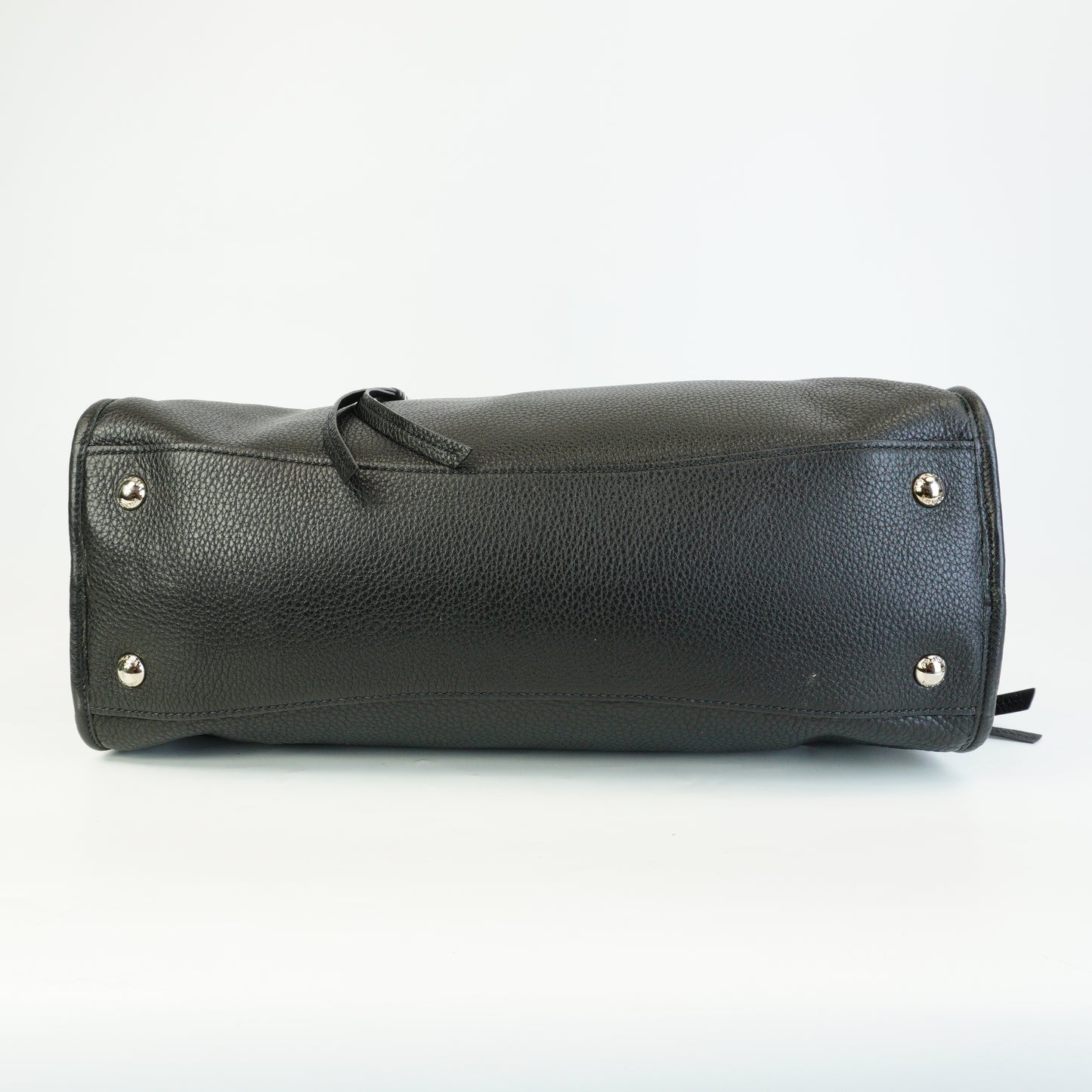 Prada Vitello Phenix Leather Zip Satchel Large Black SHW